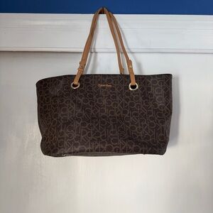 Calvin Klein Dark Brown Monogram Tote